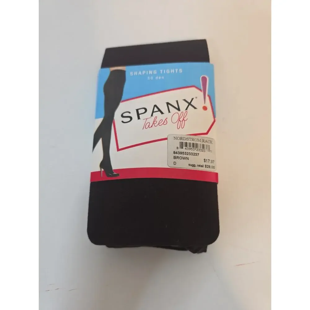 Spanx Shaping TIghts Brown Size D 50 Den Control Top Nylon Spandex NOS